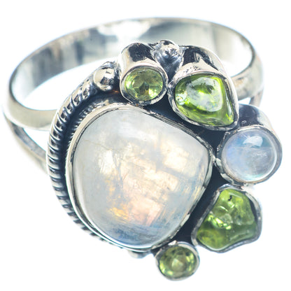 Rainbow Moonstone Rings handcrafted by Ana Silver Co - RING72040