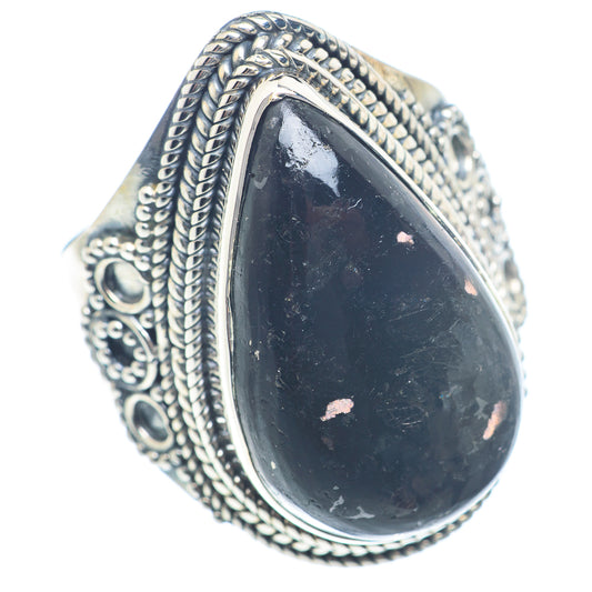 Black Agate Rings handcrafted by Ana Silver Co - RING72065