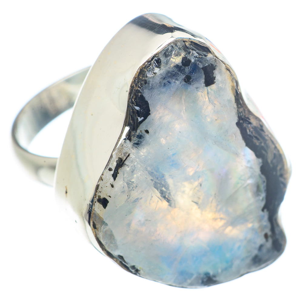 Rainbow Moonstone Rings handcrafted by Ana Silver Co - RING72071