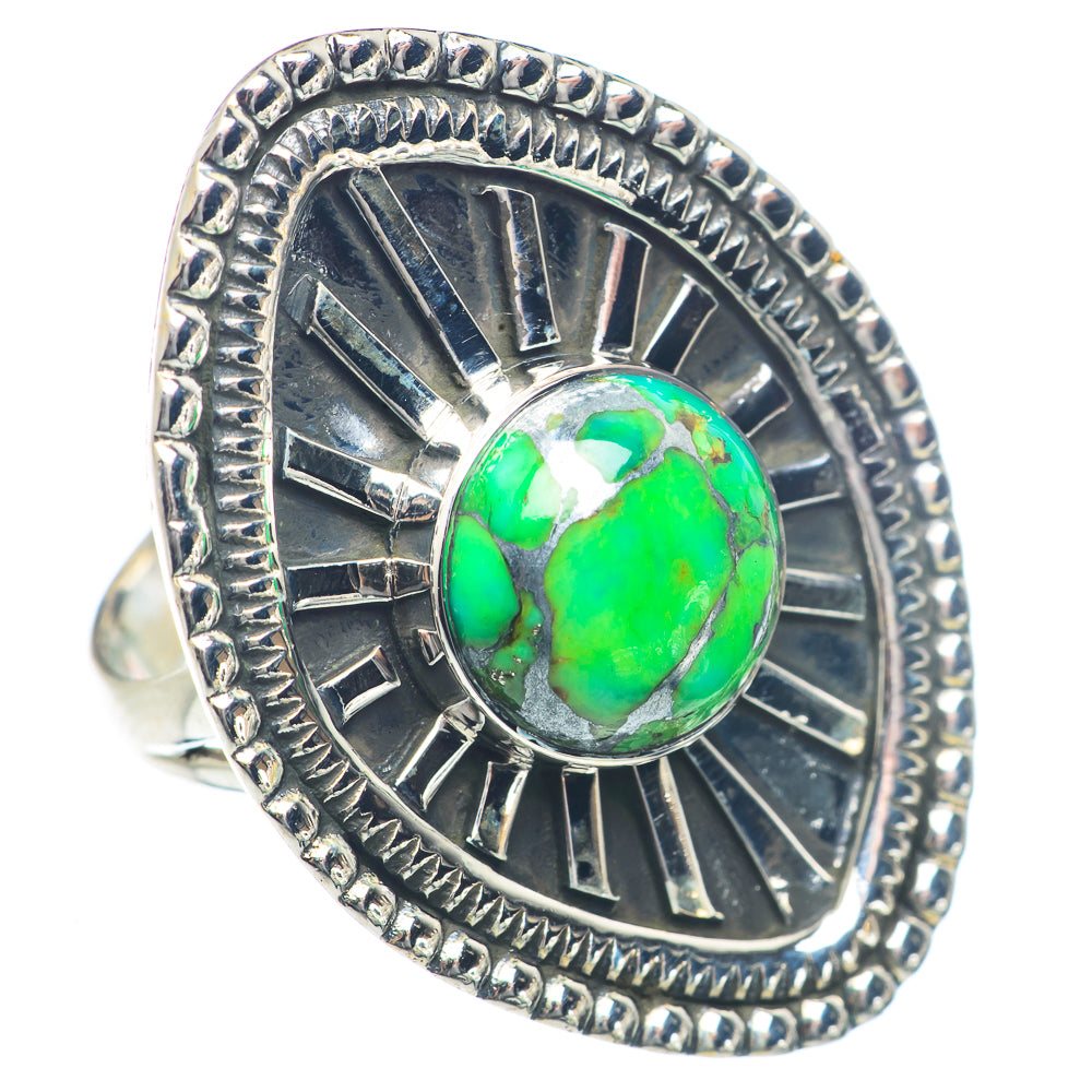 Green Copper Composite Turquoise Rings handcrafted by Ana Silver Co - RING72088