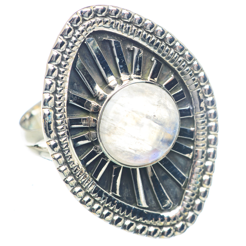 Rainbow Moonstone Rings handcrafted by Ana Silver Co - RING72117