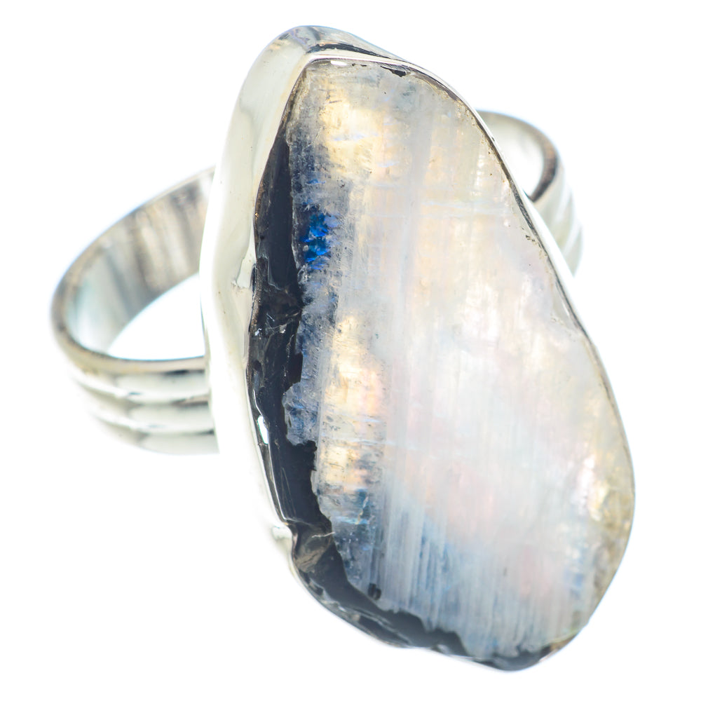 Rainbow Moonstone Rings handcrafted by Ana Silver Co - RING72118