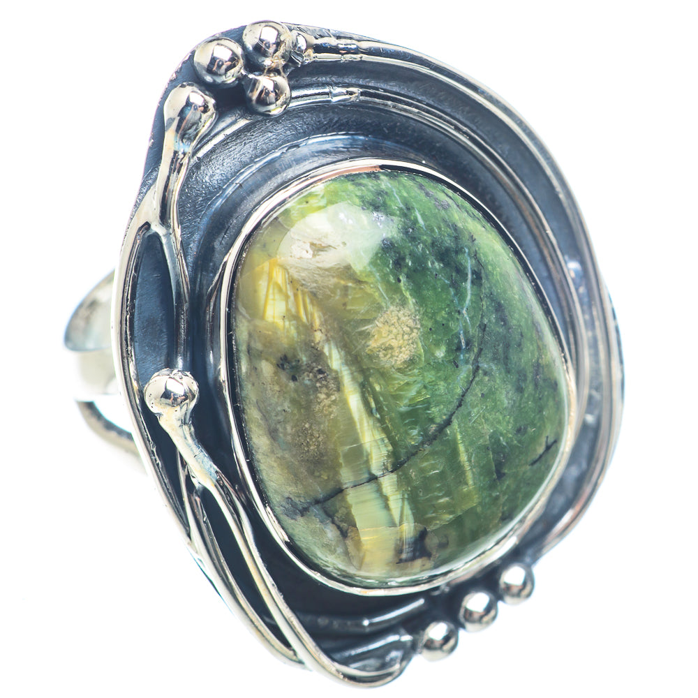 African Green Opal Rings handcrafted by Ana Silver Co - RING72128