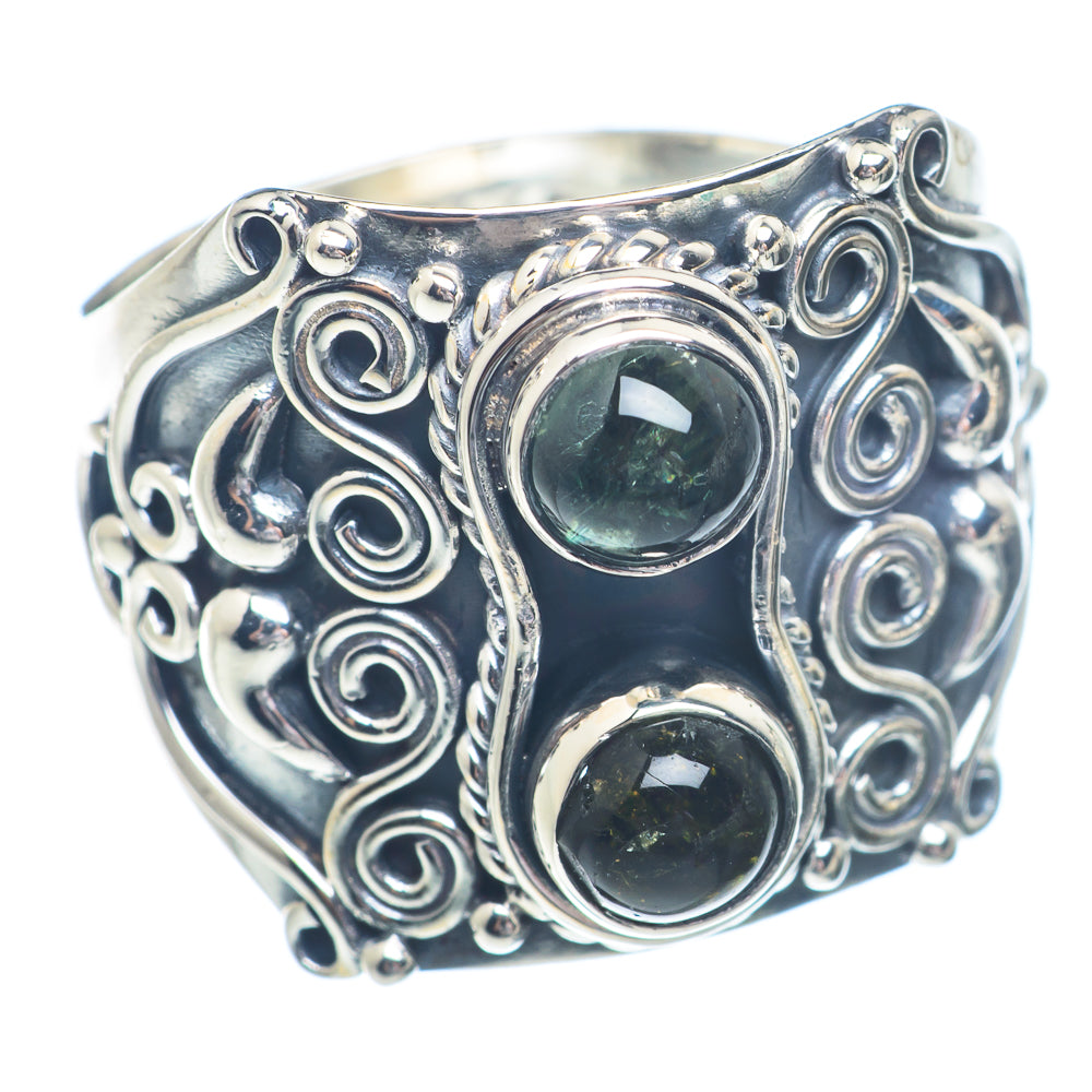 Green Tourmaline Rings handcrafted by Ana Silver Co - RING72188