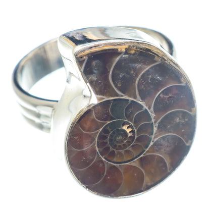 Ammonite Fossil Rings handcrafted by Ana Silver Co - RING72195