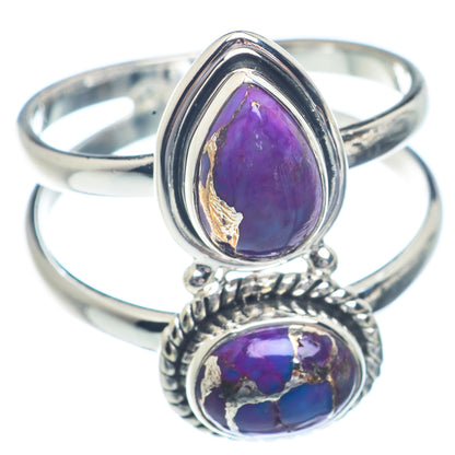 Purple Copper Composite Turquoise Rings handcrafted by Ana Silver Co - RING72206