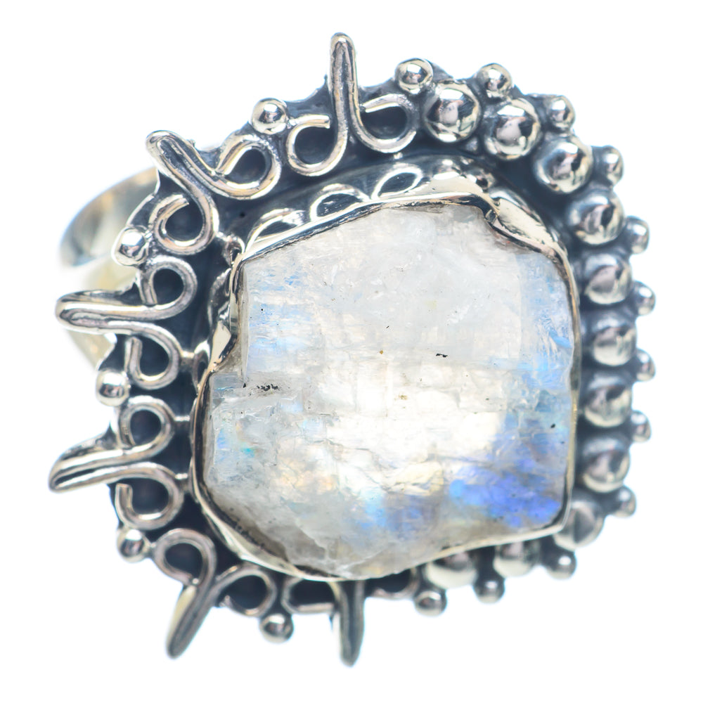 Rainbow Moonstone Rings handcrafted by Ana Silver Co - RING72255
