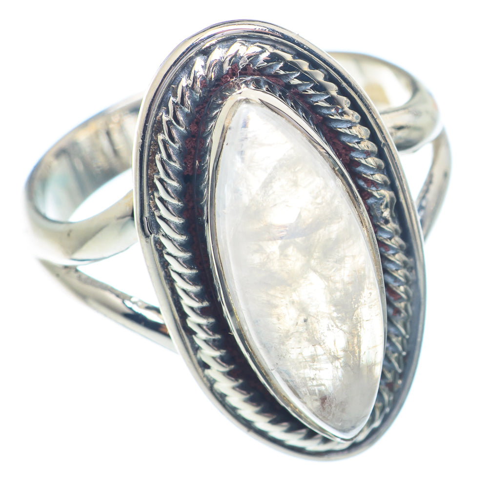Rainbow Moonstone Rings handcrafted by Ana Silver Co - RING72256