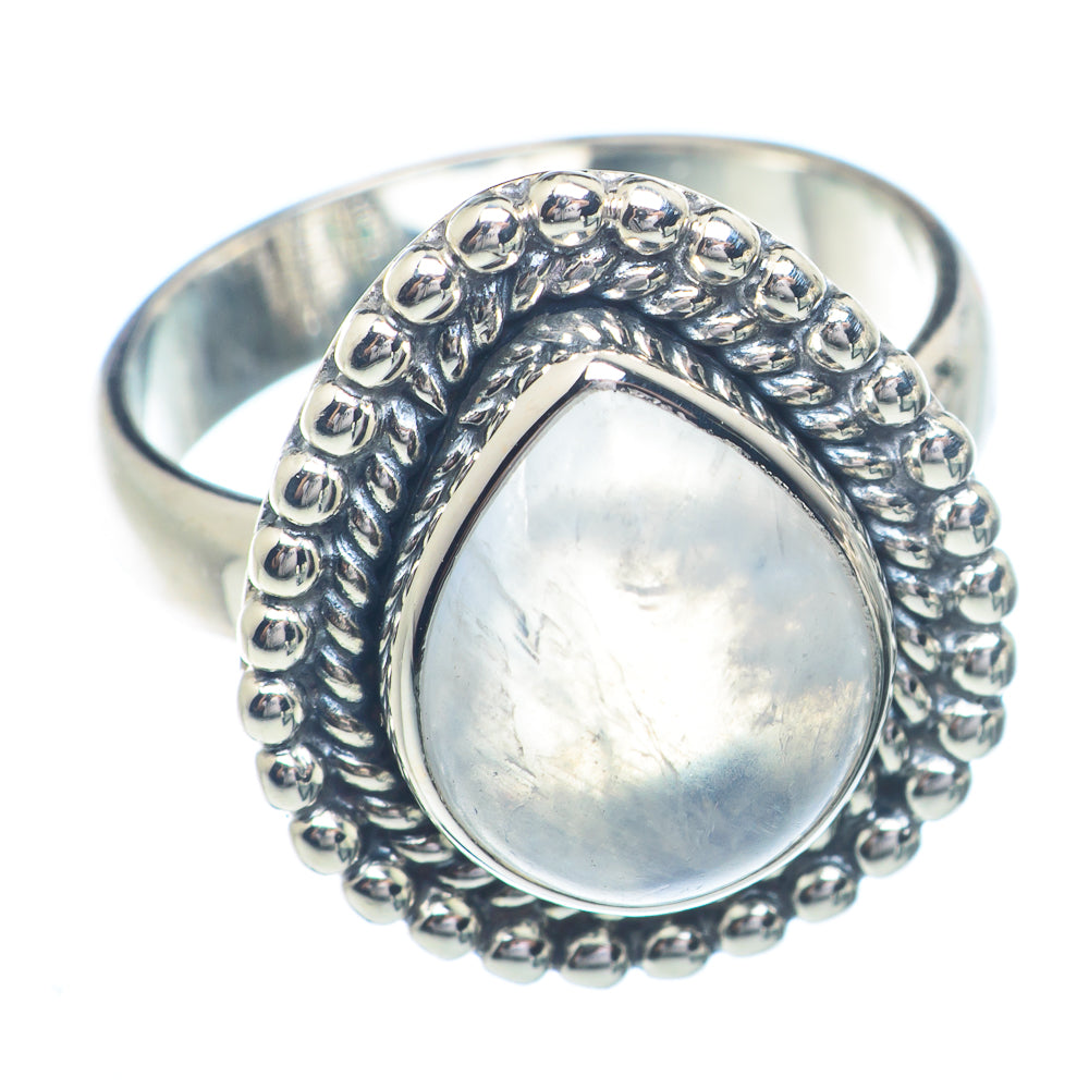 Rainbow Moonstone Rings handcrafted by Ana Silver Co - RING72258