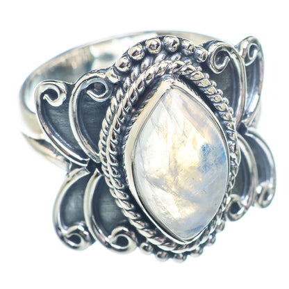 Rainbow Moonstone Rings handcrafted by Ana Silver Co - RING72335