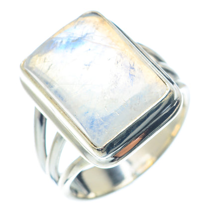 Rainbow Moonstone Rings handcrafted by Ana Silver Co - RING72338