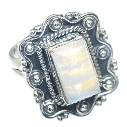 Rainbow Moonstone Rings handcrafted by Ana Silver Co - RING72378