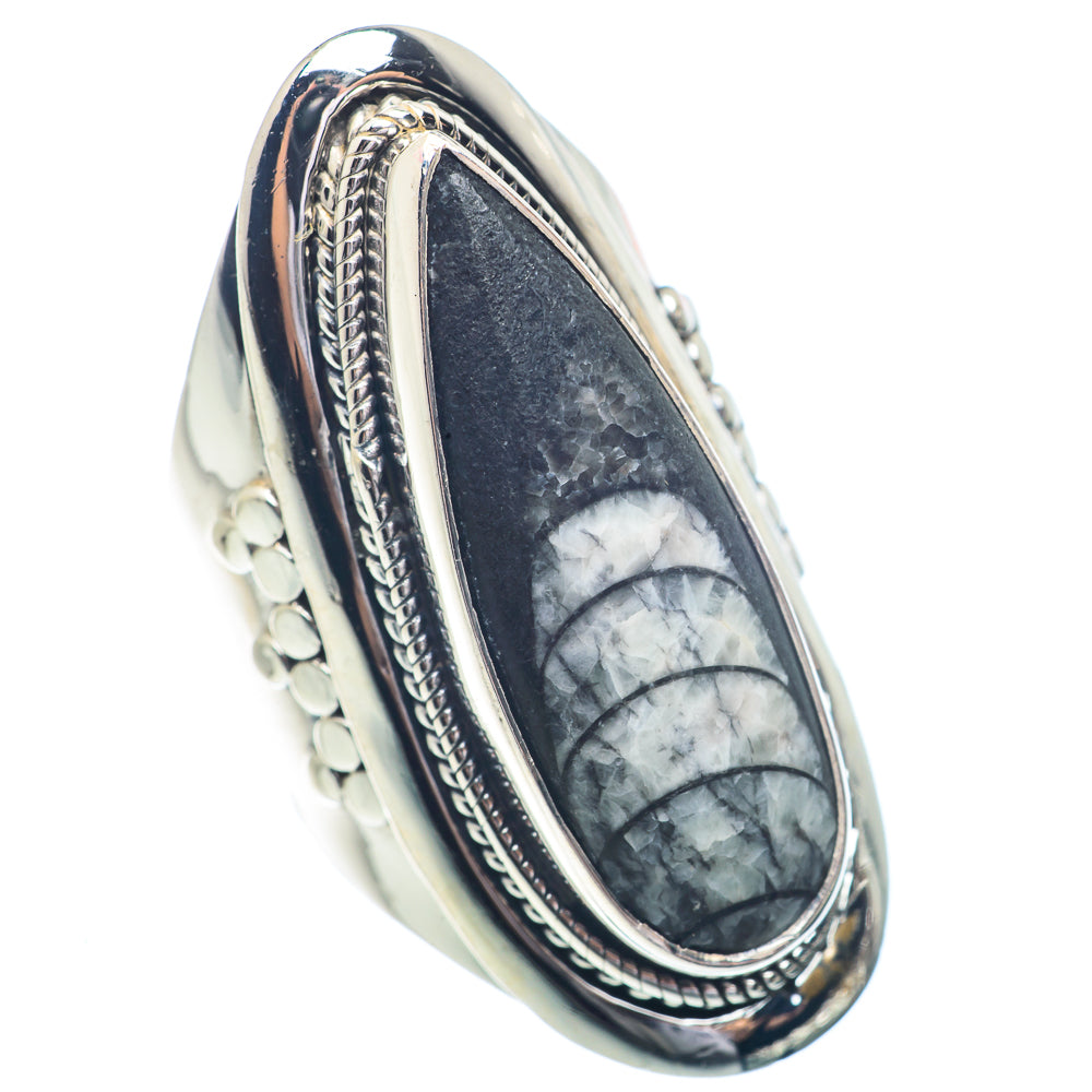Orthoceras Fossil Rings handcrafted by Ana Silver Co - RING72391