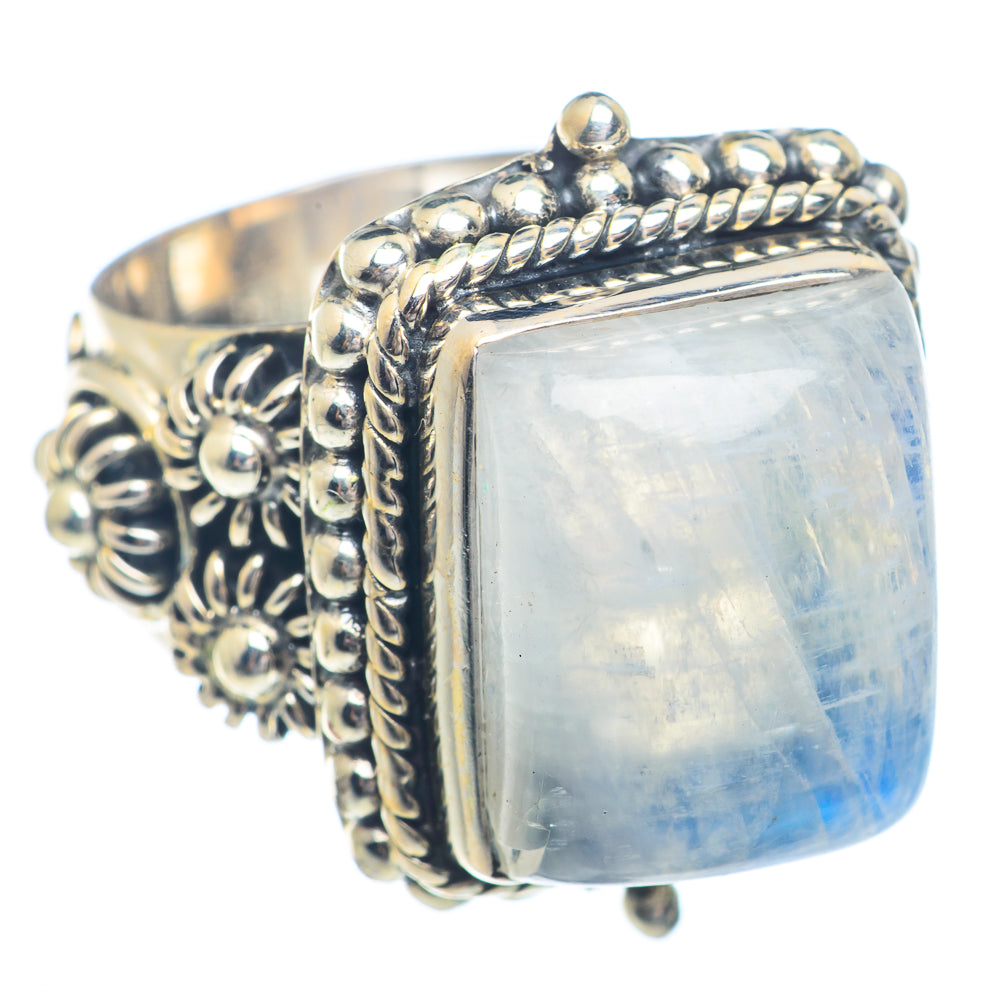 Rainbow Moonstone Rings handcrafted by Ana Silver Co - RING72395
