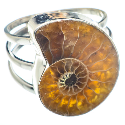 Ammonite Fossil Rings handcrafted by Ana Silver Co - RING72425