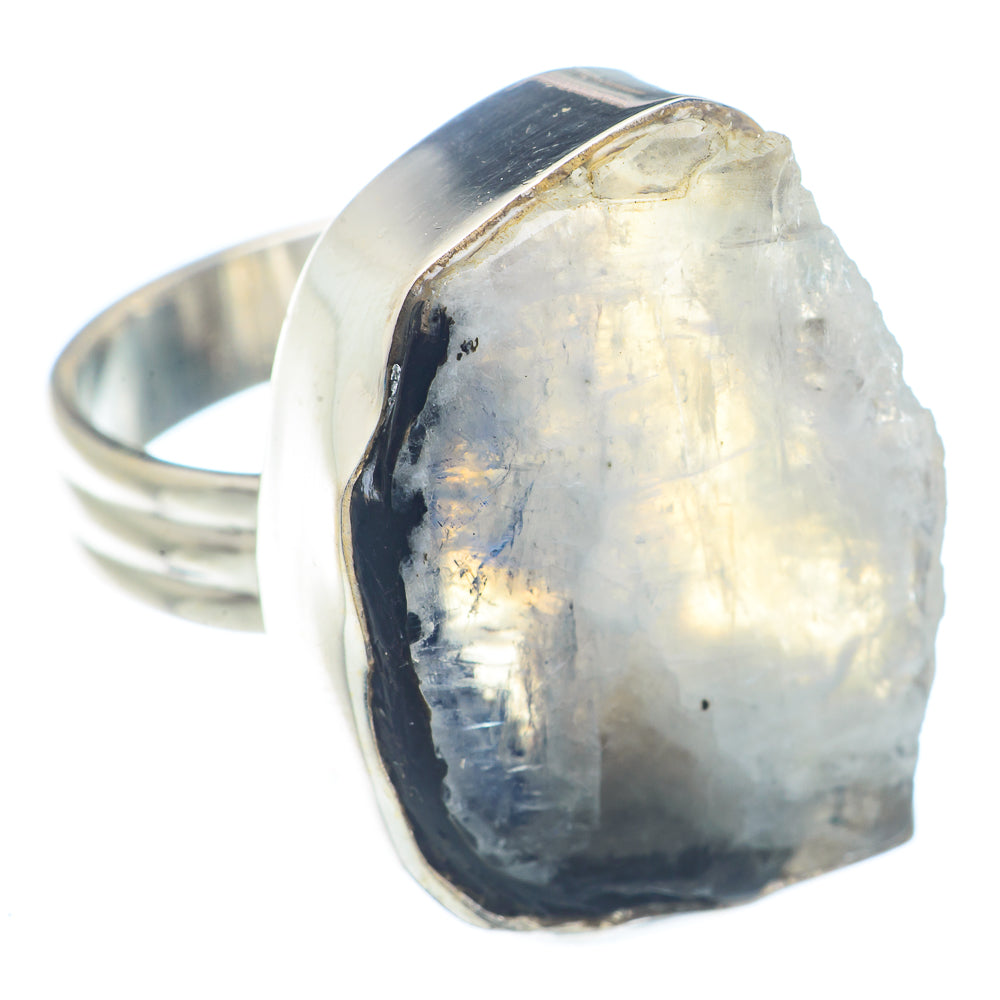 Rainbow Moonstone Rings handcrafted by Ana Silver Co - RING72442