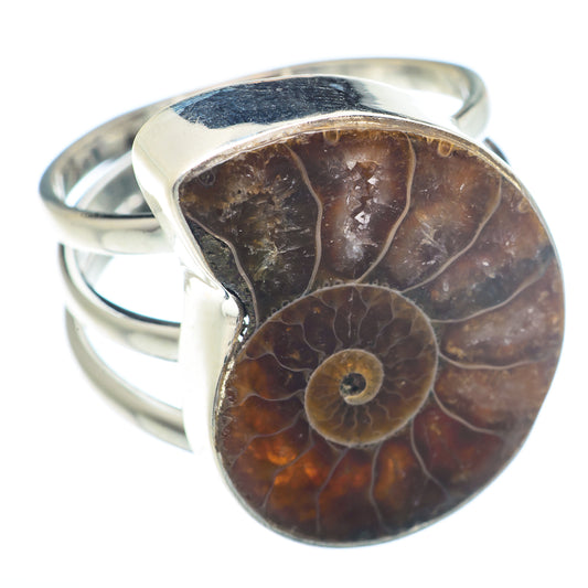 Ammonite Fossil Rings handcrafted by Ana Silver Co - RING72464