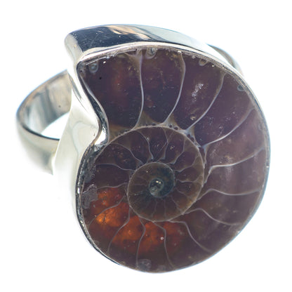 Ammonite Fossil Rings handcrafted by Ana Silver Co - RING72478