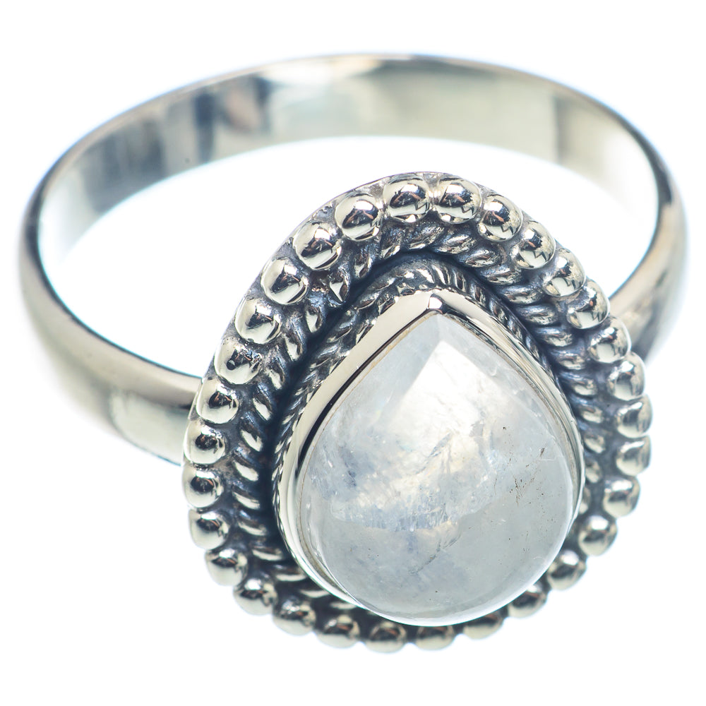 Rainbow Moonstone Rings handcrafted by Ana Silver Co - RING72499