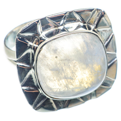 Rainbow Moonstone Rings handcrafted by Ana Silver Co - RING72503