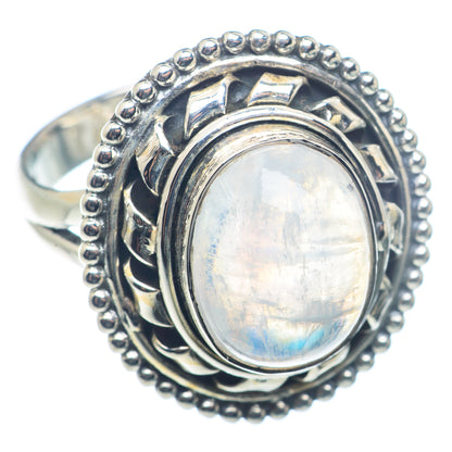 Rainbow Moonstone Rings handcrafted by Ana Silver Co - RING72504