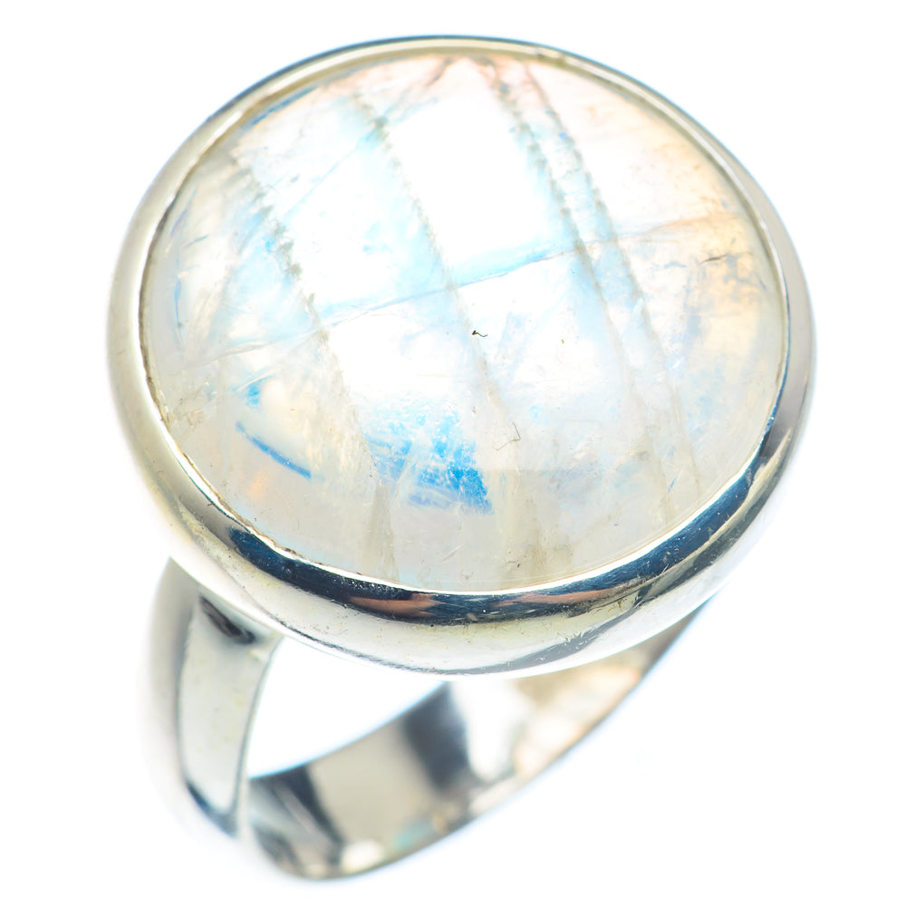 Rainbow Moonstone Rings handcrafted by Ana Silver Co - RING72506
