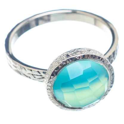 Aqua Chalcedony Rings handcrafted by Ana Silver Co - RING72518