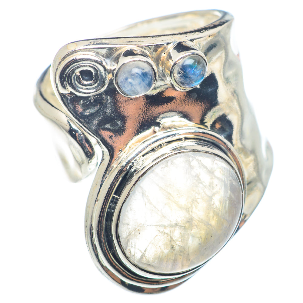Rainbow Moonstone Rings handcrafted by Ana Silver Co - RING72544