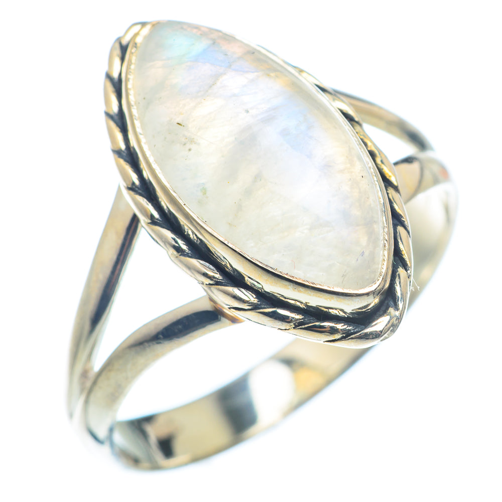 Rainbow Moonstone Rings handcrafted by Ana Silver Co - RING72545