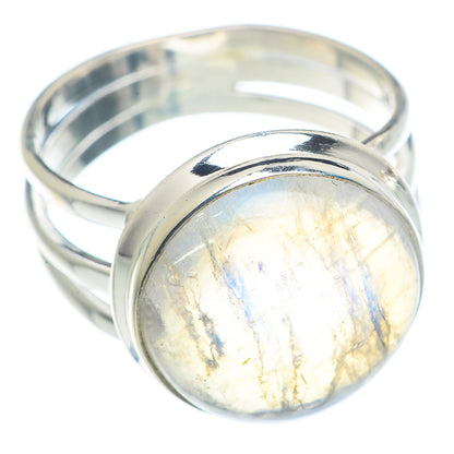 Rainbow Moonstone Rings handcrafted by Ana Silver Co - RING72549