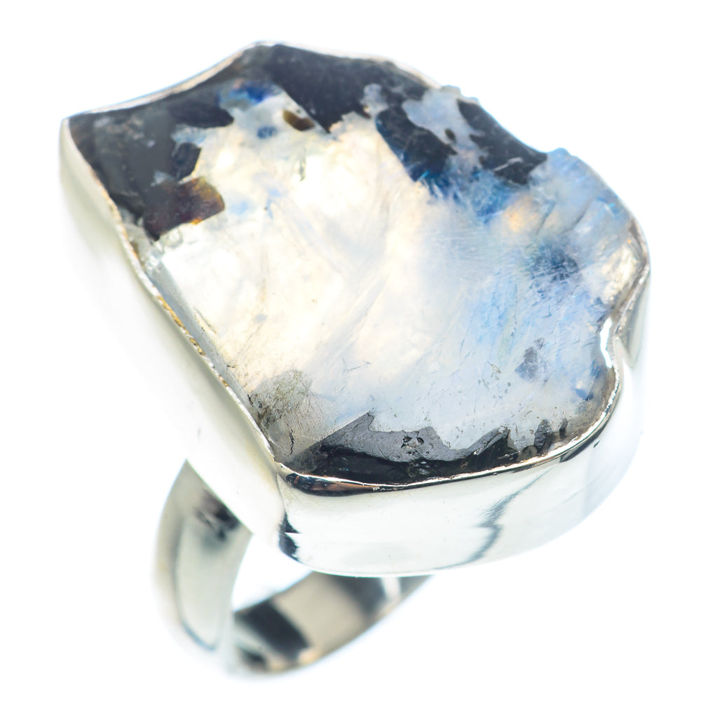 Rainbow Moonstone Rings handcrafted by Ana Silver Co - RING72550