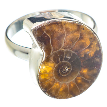 Ammonite Fossil Rings handcrafted by Ana Silver Co - RING72566