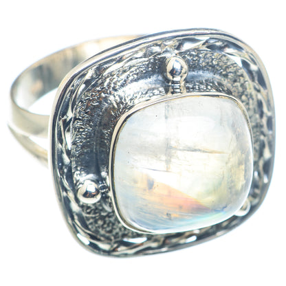 Rainbow Moonstone Rings handcrafted by Ana Silver Co - RING72585