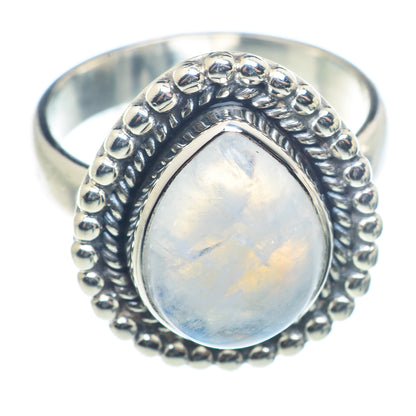 Rainbow Moonstone Rings handcrafted by Ana Silver Co - RING72589