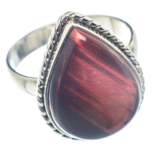 Red Tiger Eye Rings handcrafted by Ana Silver Co - RING72610