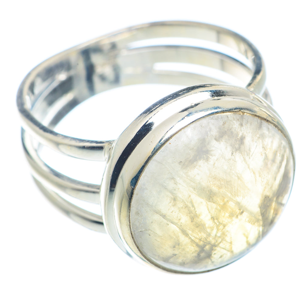 Rainbow Moonstone Rings handcrafted by Ana Silver Co - RING72624