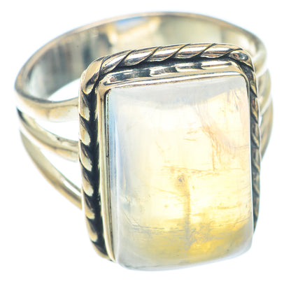 Rainbow Moonstone Rings handcrafted by Ana Silver Co - RING72666