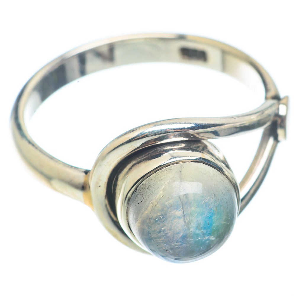 Rainbow Moonstone Rings handcrafted by Ana Silver Co - RING72703