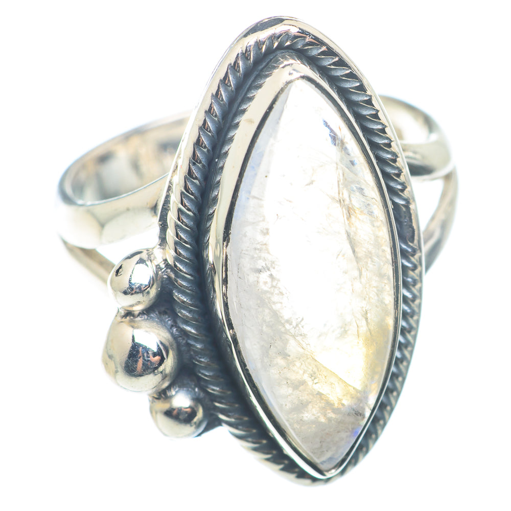 Rainbow Moonstone Rings handcrafted by Ana Silver Co - RING72706