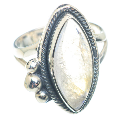 Rainbow Moonstone Rings handcrafted by Ana Silver Co - RING72706