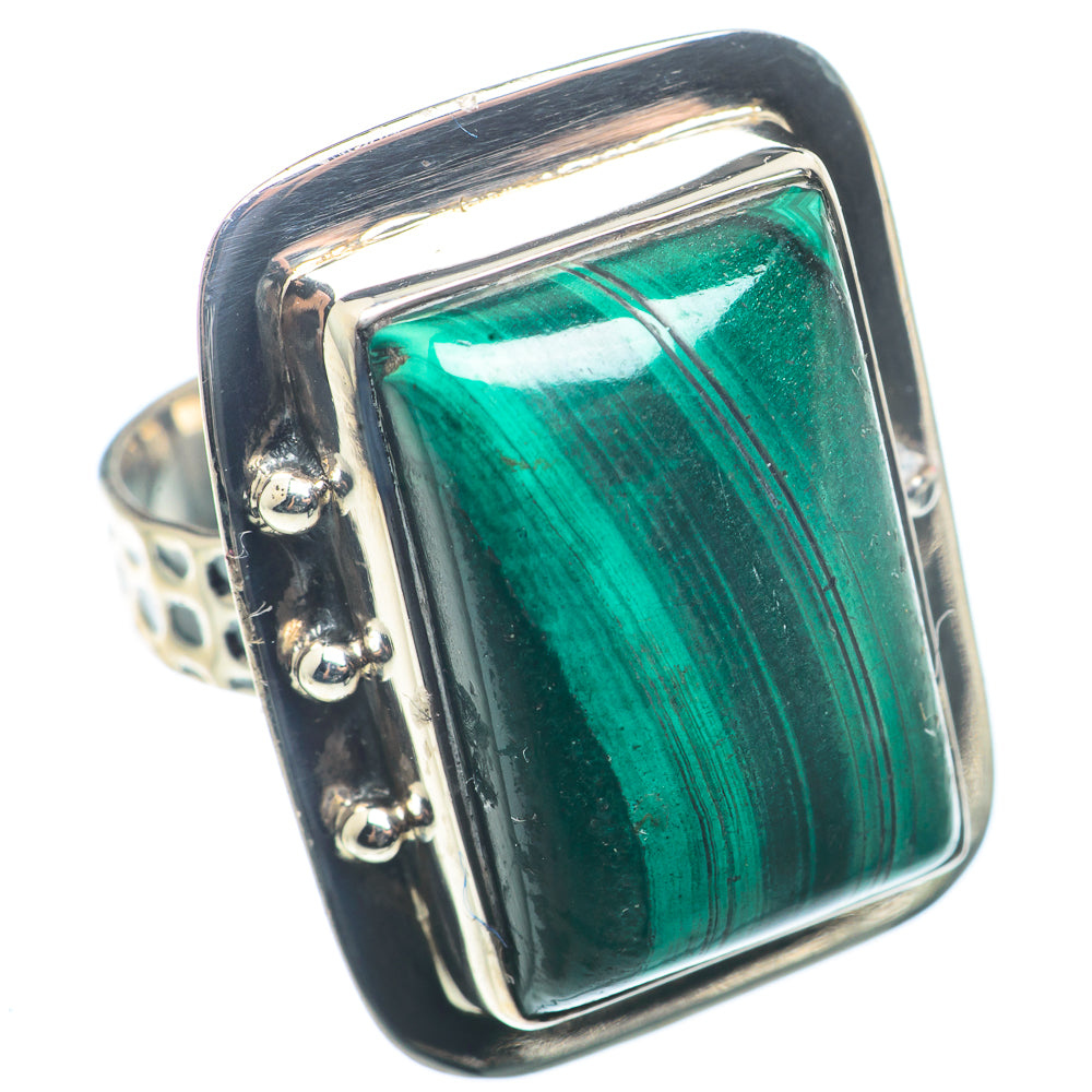 Malachite Rings handcrafted by Ana Silver Co - RING72724
