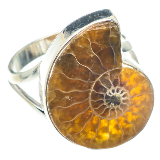 Ammonite Fossil Rings handcrafted by Ana Silver Co - RING72726