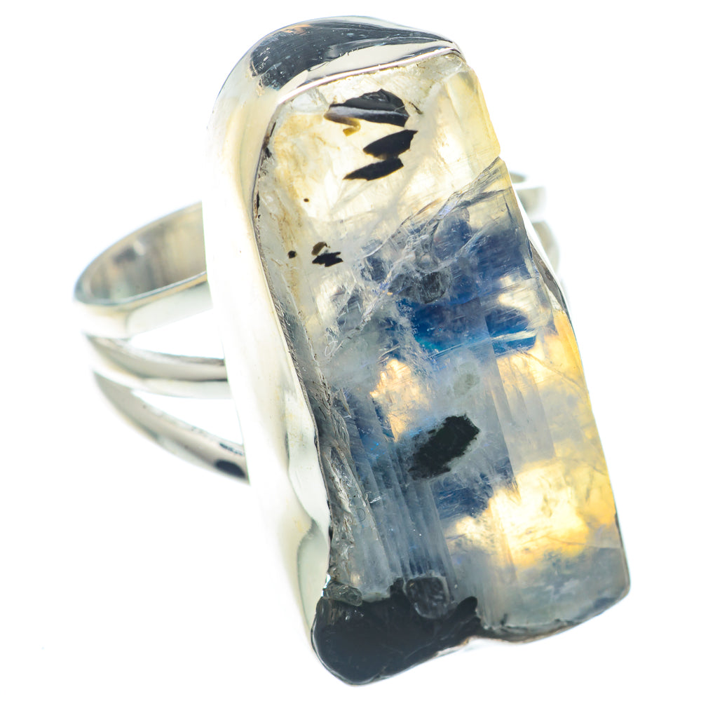 Rainbow Moonstone Rings handcrafted by Ana Silver Co - RING72744