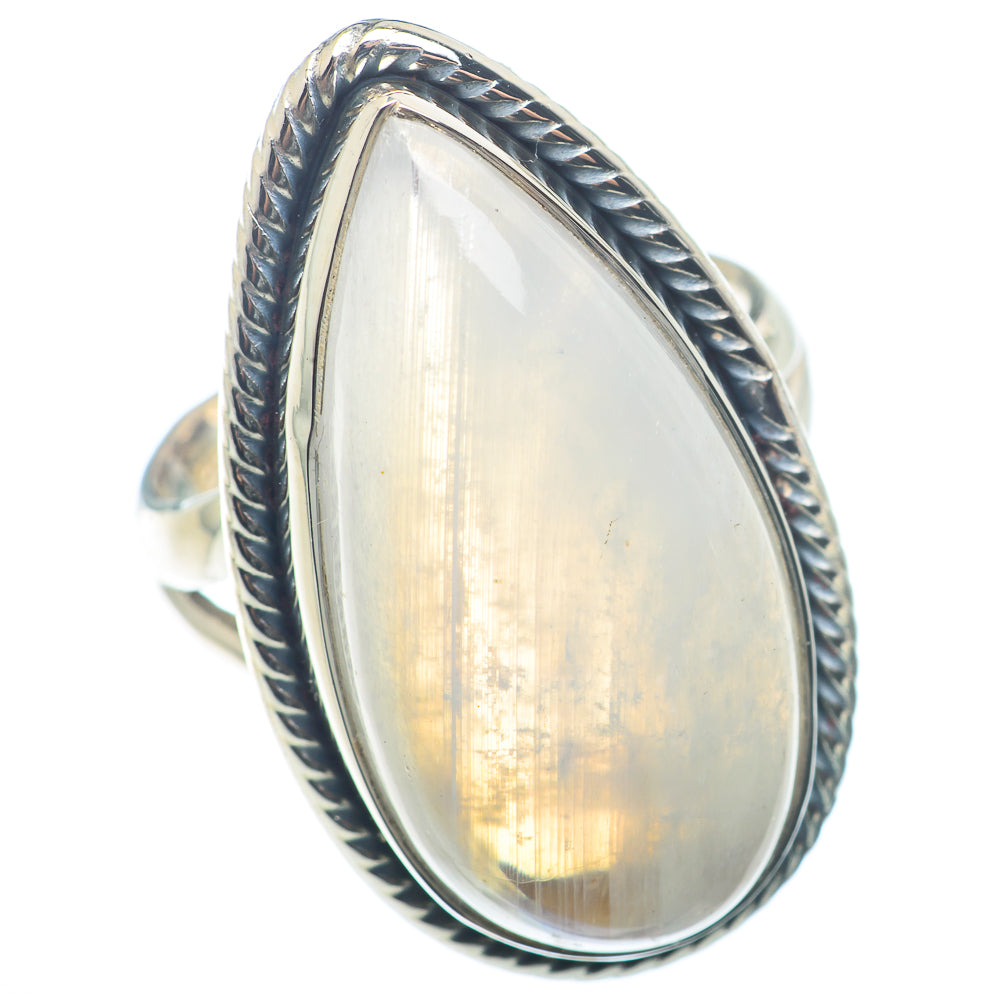 Rainbow Moonstone Rings handcrafted by Ana Silver Co - RING72749
