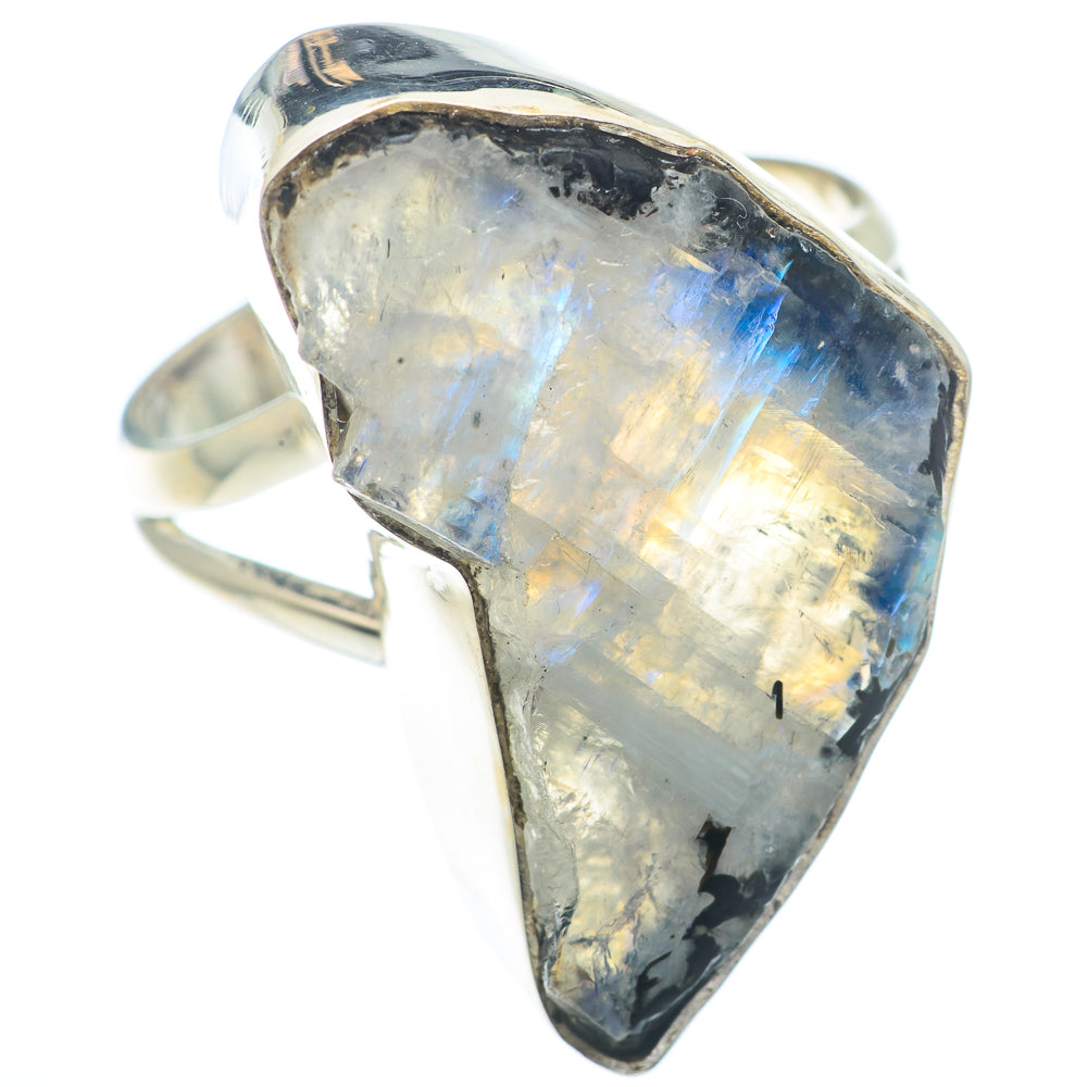 Rainbow Moonstone Rings handcrafted by Ana Silver Co - RING72750