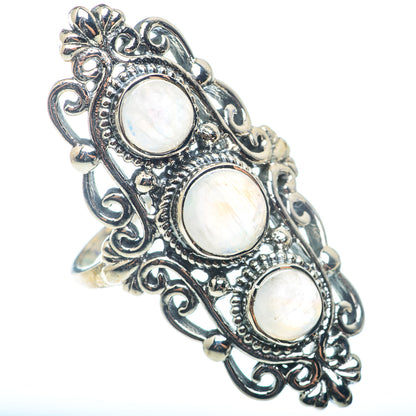 Rainbow Moonstone Rings handcrafted by Ana Silver Co - RING72752