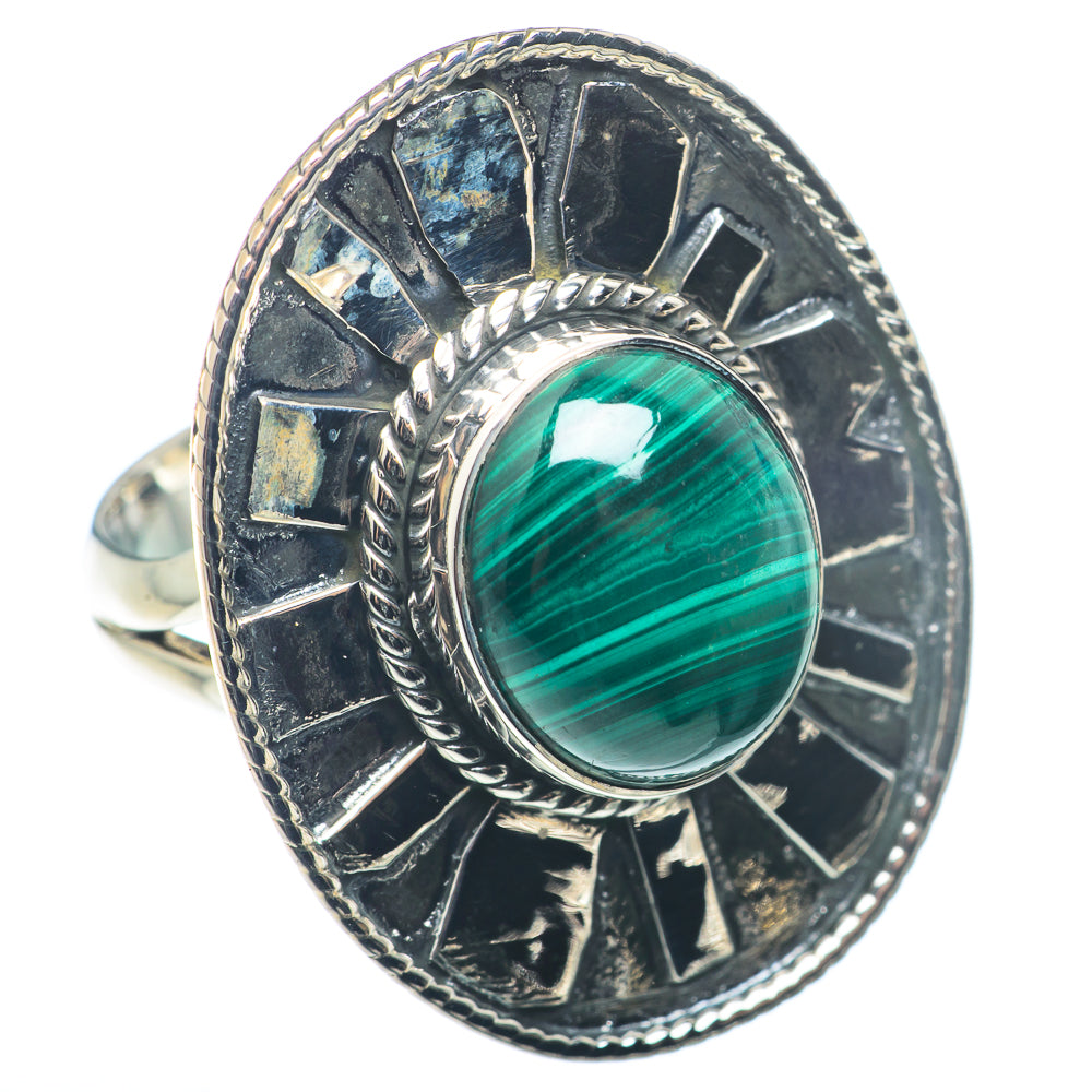 Malachite Rings handcrafted by Ana Silver Co - RING72761