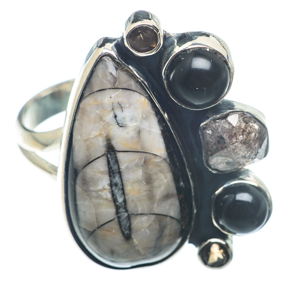 Orthoceras Fossil Rings handcrafted by Ana Silver Co - RING72775