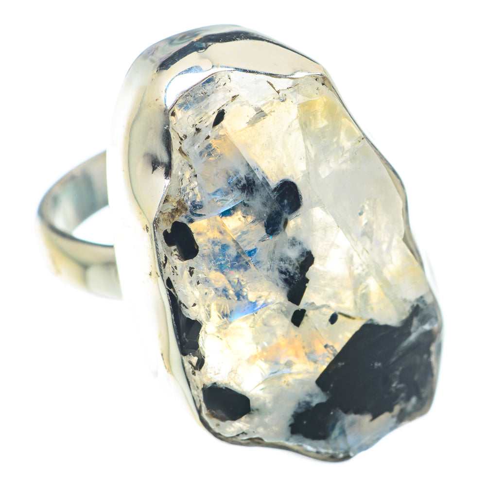 Rainbow Moonstone Rings handcrafted by Ana Silver Co - RING72782