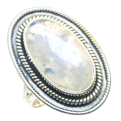 Rainbow Moonstone Rings handcrafted by Ana Silver Co - RING72783